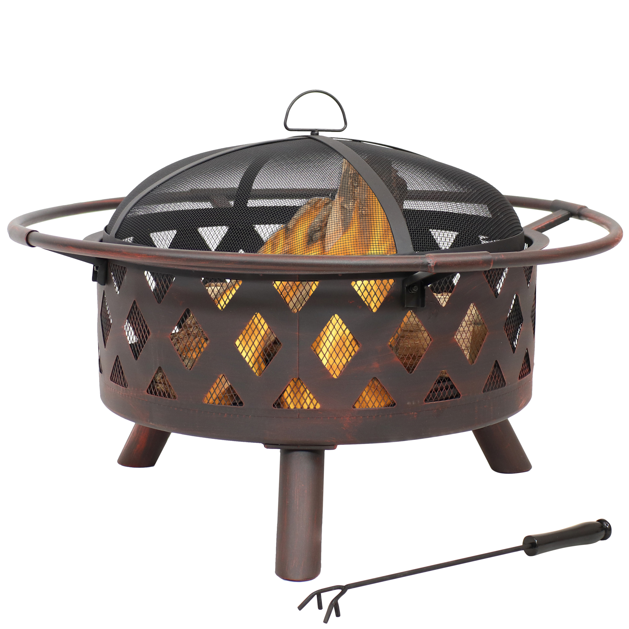 Sunnydaze Decor, Bronze Crossweave Wood-Burning Fire Pit - 30in., Diameter 30 in, Model# KF-610019D